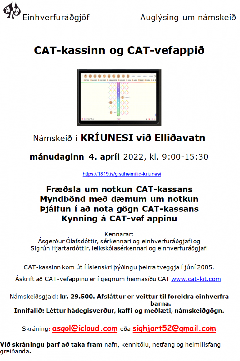 CAT-kassinn og CAT-vef appið - námskeið