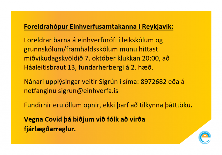 Foreldrahópur í Reykjavík og nágrenni 7. október